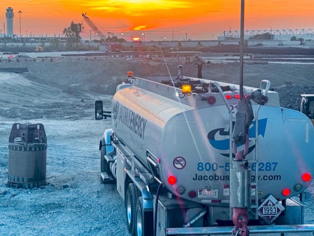 fuel delivery at construction site